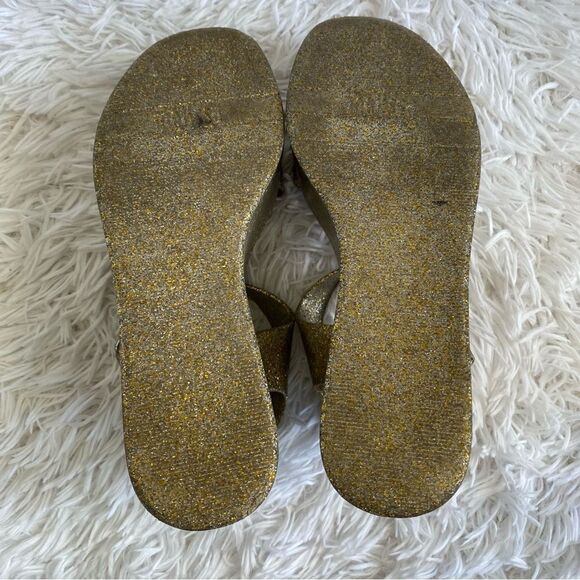 Melissa Mar Platform Jelly Sandals in Gold and Silver Glitter Size 7 - Picture 9 of 11